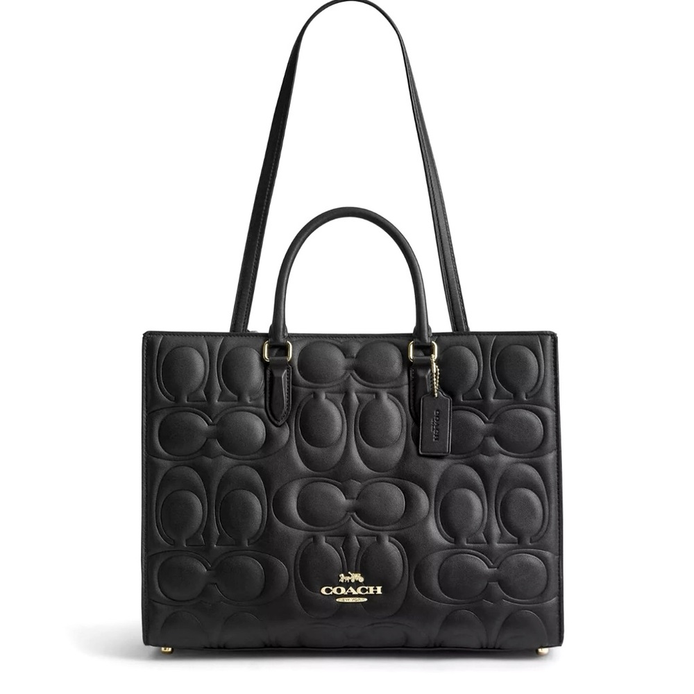 Coach Black Embossed Maggie Tote Bag